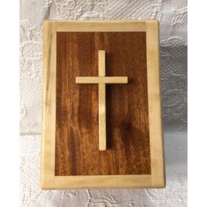 Handmade Wood Cremation Urn Study Made In USA  Solid Wood Brass Hardware  Adult